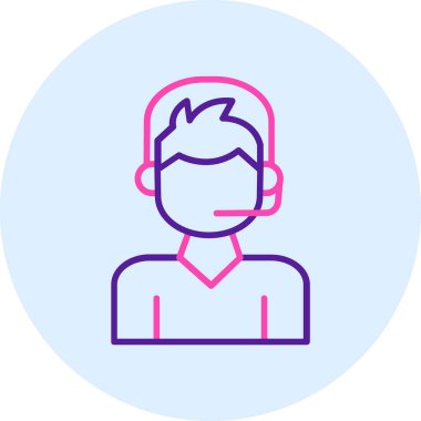 Kulaklık takmış bir adamın vektör çizimi