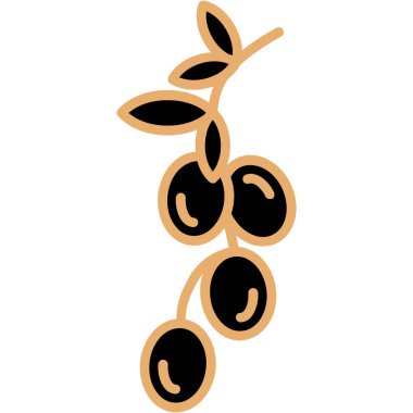 siyah zeytin simgesi, çizgi film tarzı