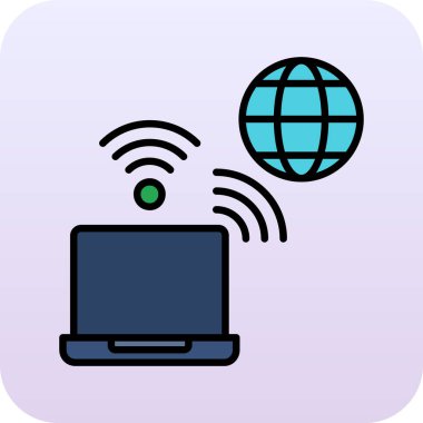 Kablosuz internet kablosuz ağ simgesi - özet biçimi