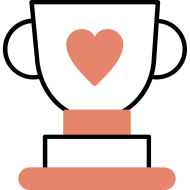 Kalp Vektörü İllüstrasyonlu Kupa