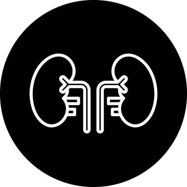 Böbrek. Web simgesi basit illüstrasyon