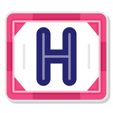 Tek izole hastane simge vektör çizim