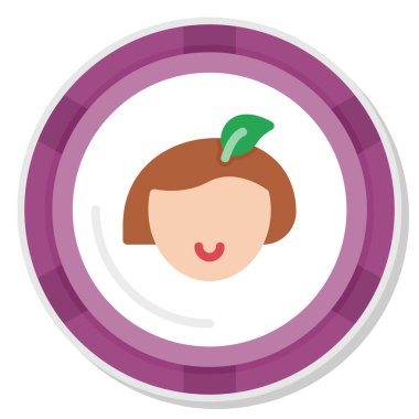 kız düz renkli simge.