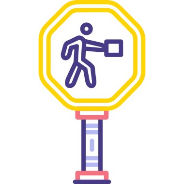 Yaya geçidi ikon vektörü. İnce çizgi işareti. renk kontur sembolü resimlemesi