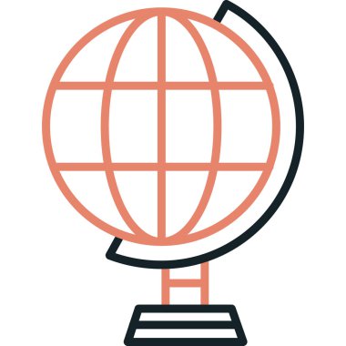 küresel dünya ikonu vektör illüstrasyonu