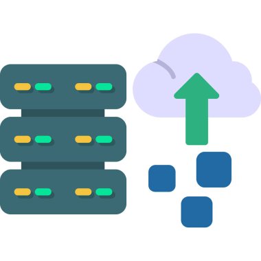 Düz biçimli bulut hesaplama veri simgesi