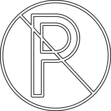 p harfi simgesinin vektör illüstrasyonu