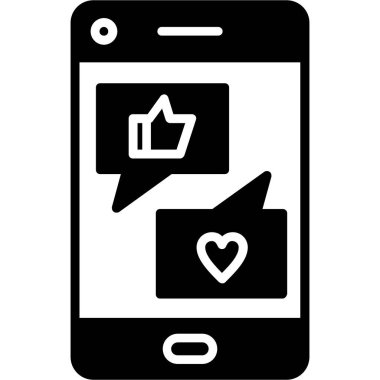 Sohbet ileti simgesi, vektör illüstrasyonu