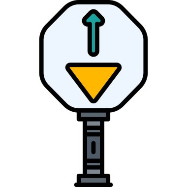 Trafik sinyal simgesi. Web için yol vektör simgelerinin özet çizimi