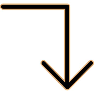 ok aşağı vektör simgesi dış hat biçiminde