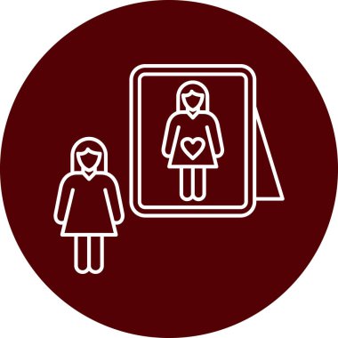 Kadın ve erkek ikonunun vektör illüstrasyonu