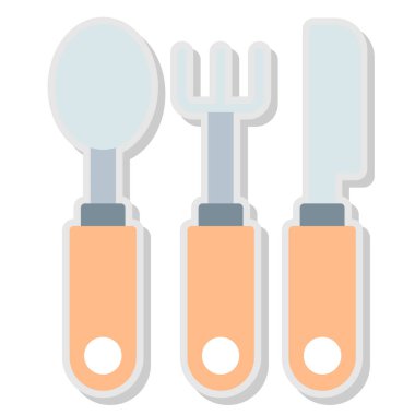 Çatal bıçak düz tasarım vektör çizimi