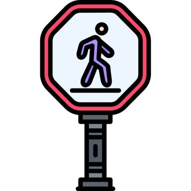 yol işareti vektör çizgisi simgesi