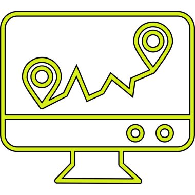 harita simgesi vektör illüstrasyonu