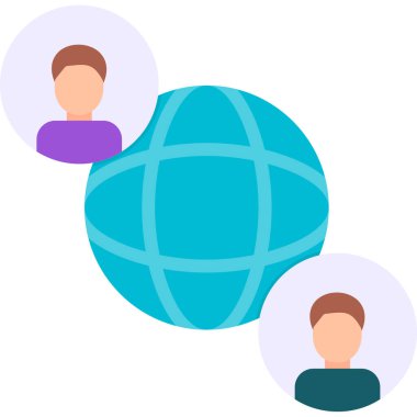 küresel iş simgesi. düz çizim tasarımı