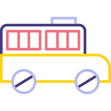 Otobüs. Web simgesi basit illüstrasyon