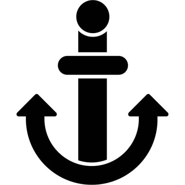 Gemi çapa simgesi, basit vektör illüstrasyonu