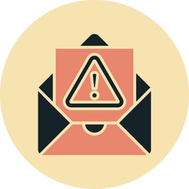 Uyarı e- posta simgesi doldurulmuş dış hat biçimi