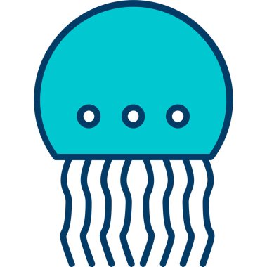 deniz ahtapotu ikon vektör illüstrasyon tasarımı