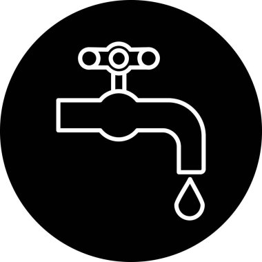 Su damlası olan bir musluğun vektör çizimi