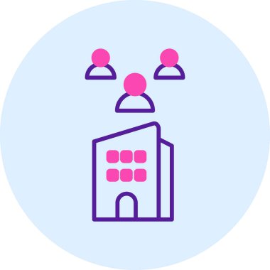 Bir bina simgesinin vektör illüstrasyonu