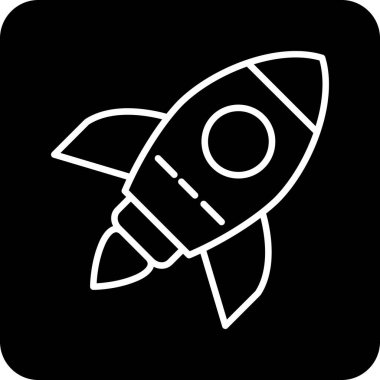 Roket simgesinin vektör çizimi, basit bir kavram