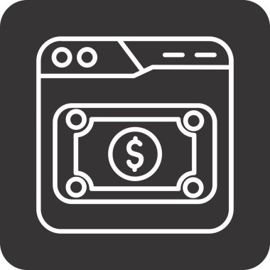 Dolar makinesi ikon vektör illüstrasyonu