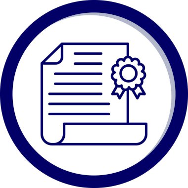 Sertifika. Web simgesi basit tasarım