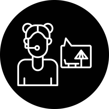 Kamera simgesi olan kız, beyaz arkaplanda izole edilmiş vektör illüstrasyonu