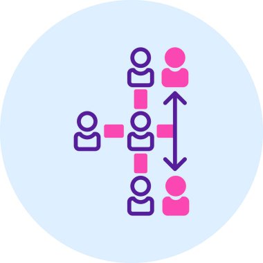 Sosyal ağ simgesi vektörü. İnce çizgi işareti. izole edilmiş sınır sembolü çizimi