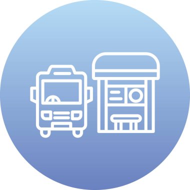 Otobüs. Web simgesi basit illüstrasyon