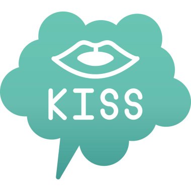 Kiss simge vektör illüstrasyonu