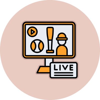 canlı video oynatıcı vektör illüstrasyonu