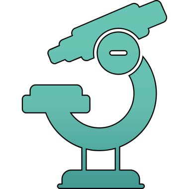 Mikroskop simgesi. Web için mikroskop vektör simgelerinin özet çizimi