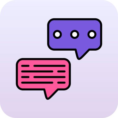 Sohbet simgesi ile konuşma balonu, basit tasarım illüstrasyonu