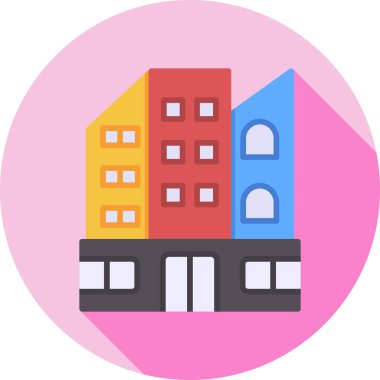 Bina. Web simgesi basit illüstrasyon