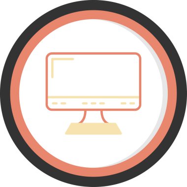 Monitör. Web simgesi vektör illüstrasyonu
