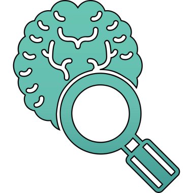 Beyin simgesi renk ana hatları vektörü