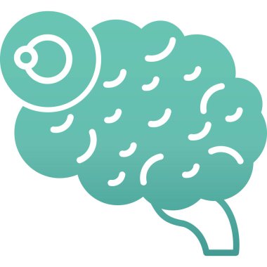 Beyin. Web simgesi basit illüstrasyon