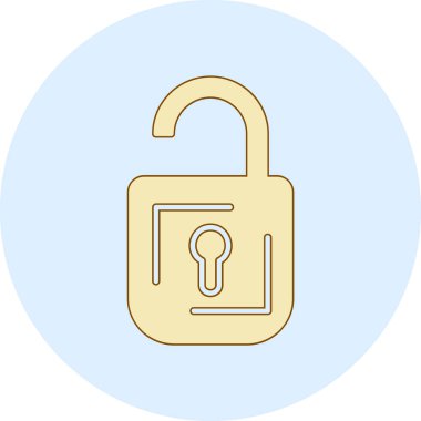 Kilit simgesinin vektör illüstrasyonu