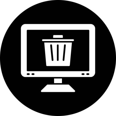 Bilgisayar simgesi. Web için basit bilgisayar vektör simgeleri çizimi