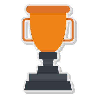 Kupa ikonu. Web tasarımı için kupa vektör simgesinin düz çizimi