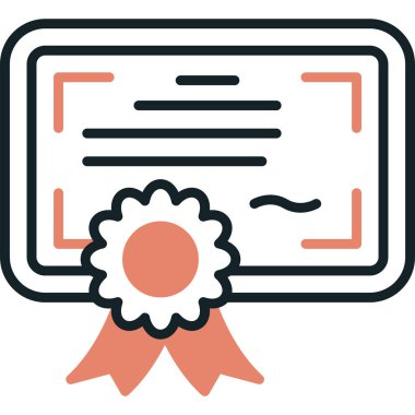 Sertifika. Web simgesi basit illüstrasyon