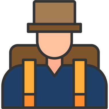 Dosyalanmış özet biçiminde avatar erkek simgesi