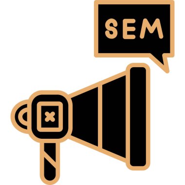 megafon ikonu. hoparlör simgesi ve düz tasarım metni