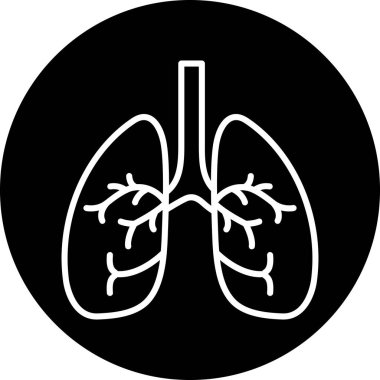 İnsan organı illüstrasyonu. İnsan ciğerleri vektör simgesi.