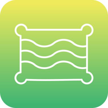 Güzel ve güzel mobilyalı yatak simgesinin vektör çizimi