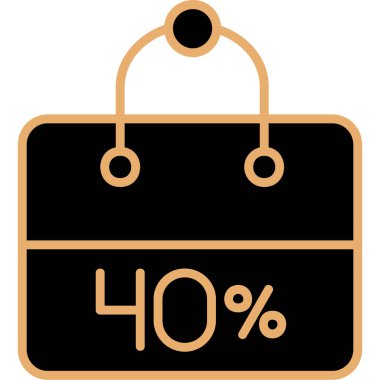 Alışveriş poşeti ikonu. Vektör illüstrasyon biçimi düz simge, siyah renk, beyaz arkaplan.