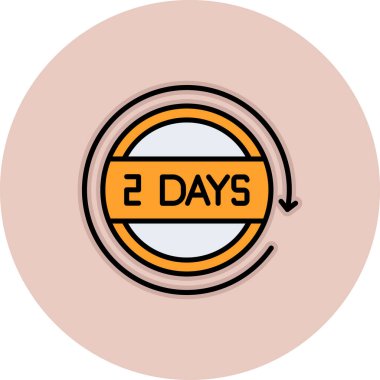 Moda biçimi izole edilmiş arkaplanda 2 günlük simge