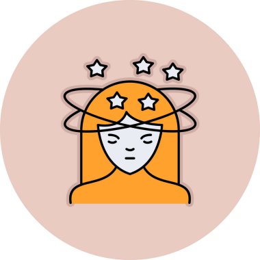 Güneş yıldızı olan bir kadının vektör çizimi